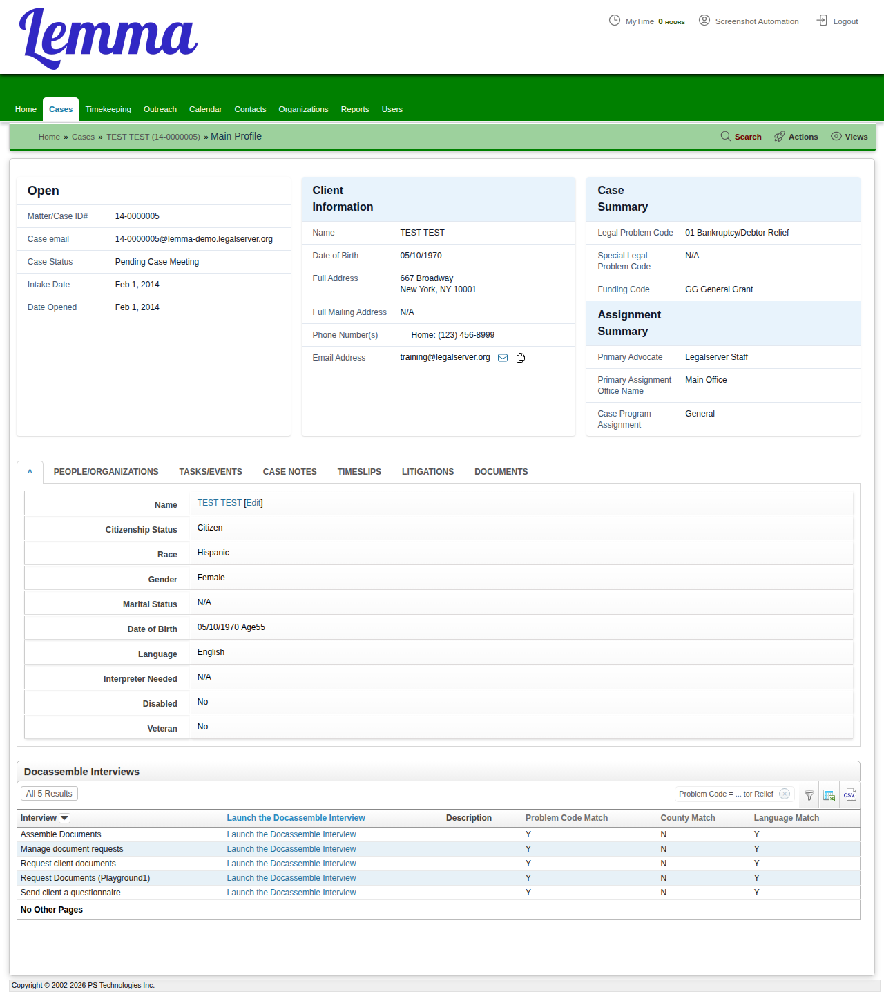 LegalServer Profile